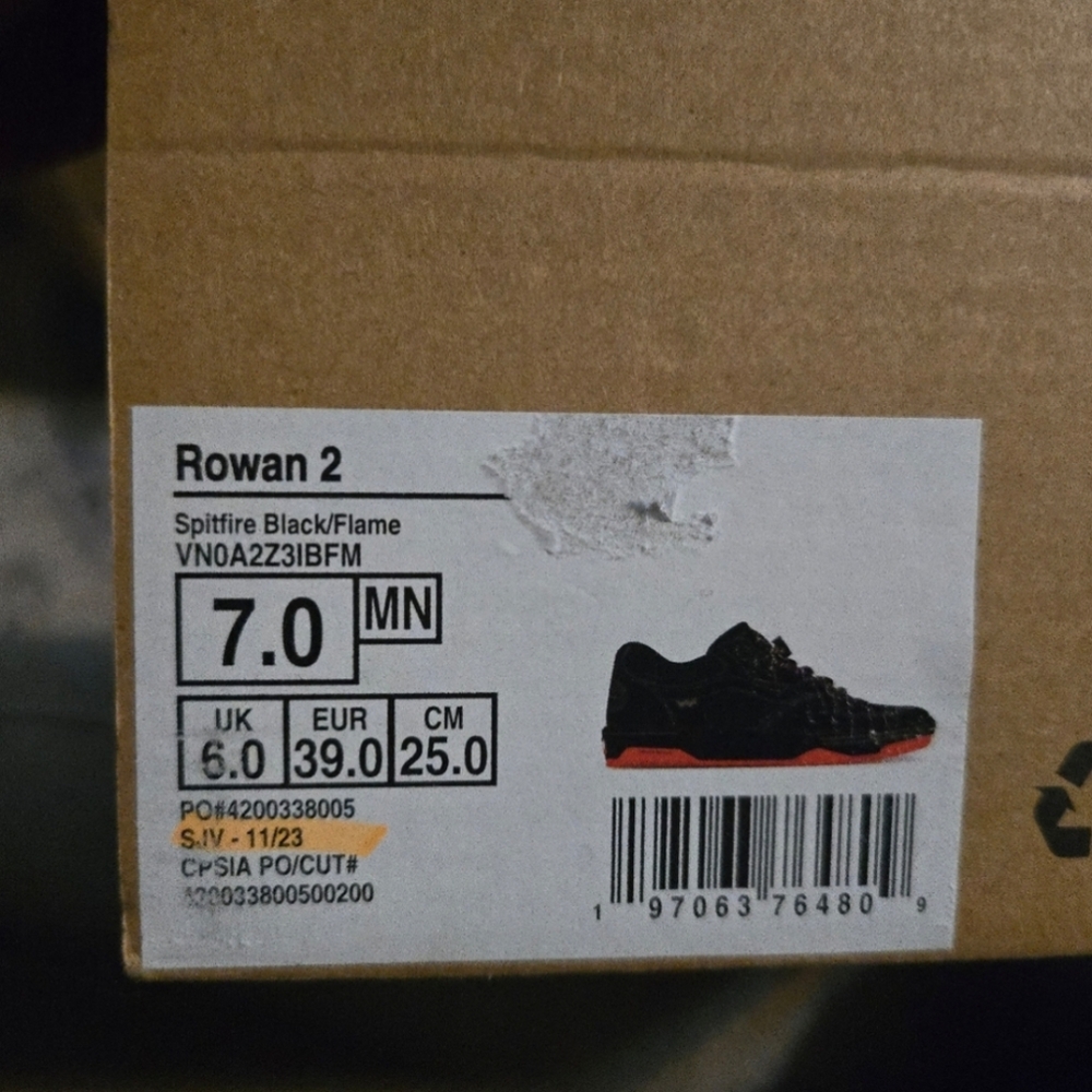 Vans Rowan 2 Skate Men Size 7 Spitfire Pro Impactwaffle Black and Orange 112025 - Picture 9 of 9
